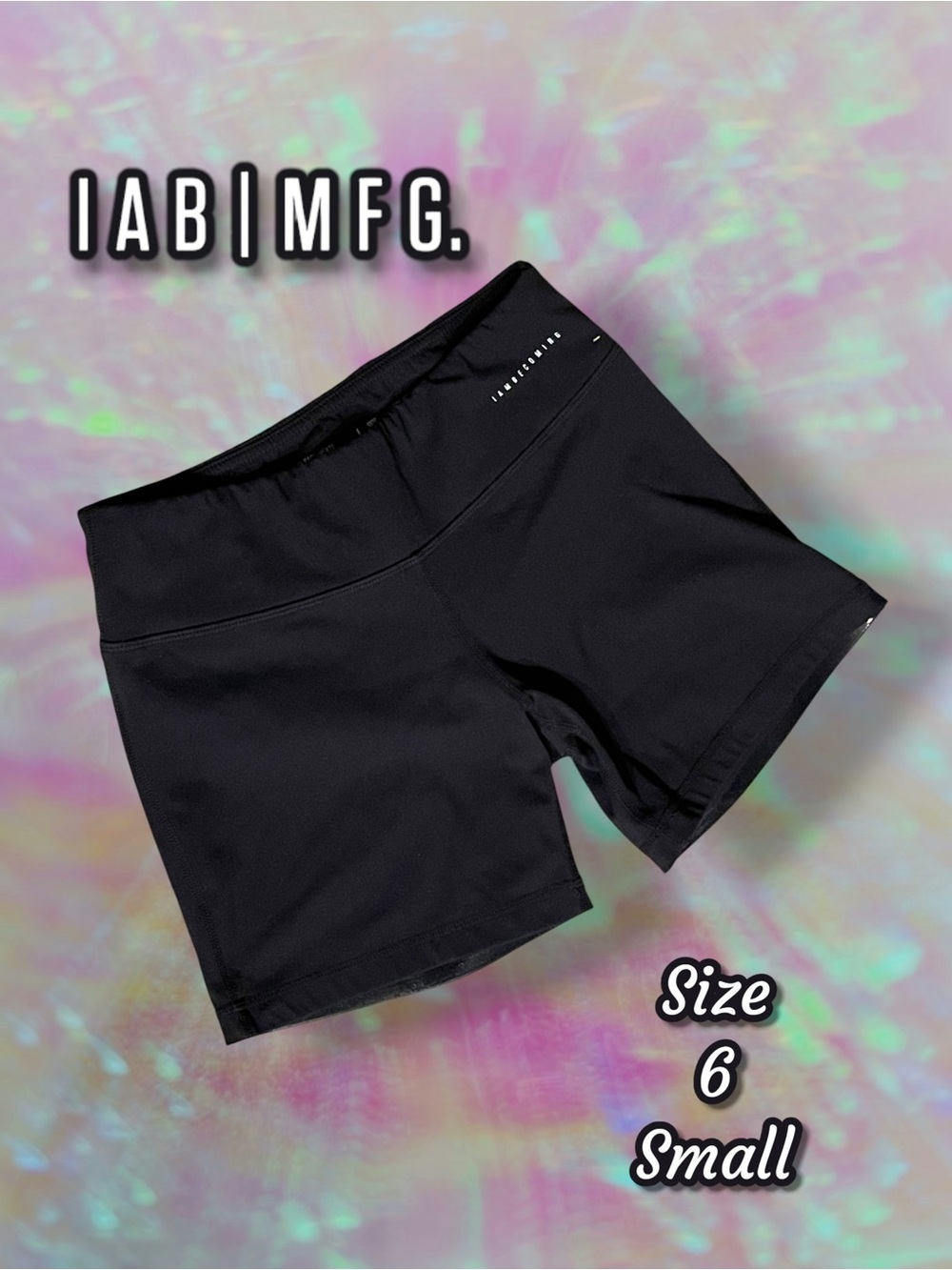 IAB MFG 5-Inch No-Ride Activewear Shorts in Onyx Black, Size 6 Small